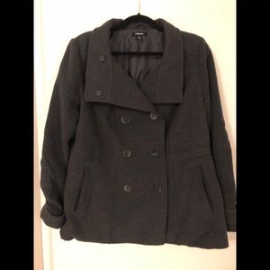 Torrid Gray Peacoat Funnel Jacket Size 1